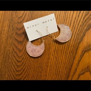 Etsy- Minor Metal brand new earrings, pink quartz.